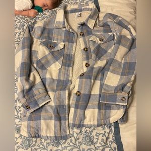 Warm and Comfy Blue Sherpa Shacket